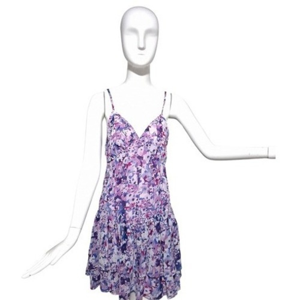 Japna Babydoll Milkmaid Womens size Medium Purple Fairycore Flowy Cottage Dress